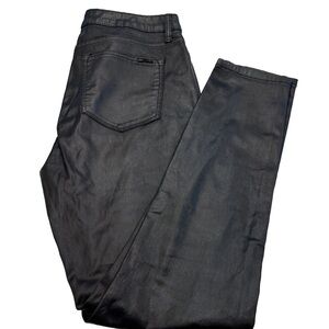 LRL Ralph Lauren Women’s Jeans Sz 10 Black Modern Wax Coated Leather-like NWOT